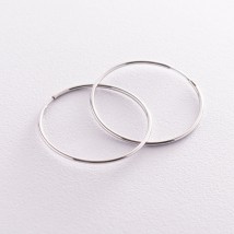 Серьги - кольца в серебре (3.9 см) 122885 Онікс
