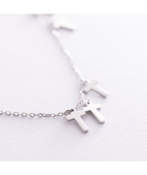 Silver necklace with crosses 18941 Onyx 40