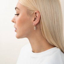 Gold earrings "Girls" s04396 Onyx