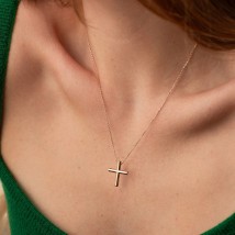 Necklace "Cross" in red gold kol02354 Onix 45