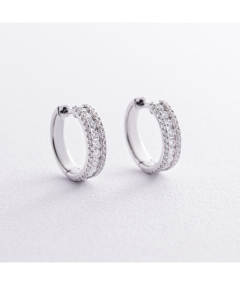 Gold earrings - rings with diamonds sb0447nl Onyx