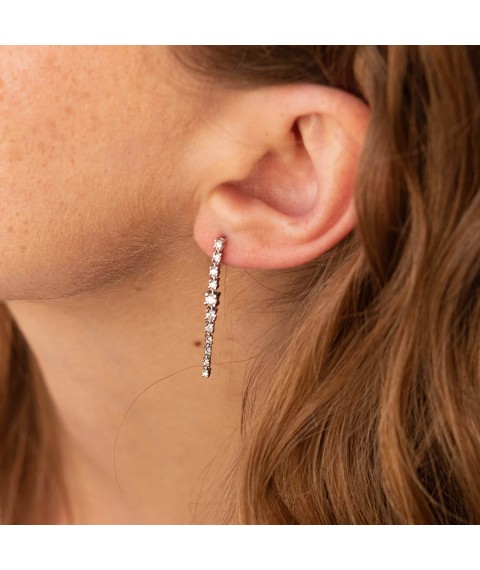 Gold earrings - studs with diamonds sb0431ca Onyx