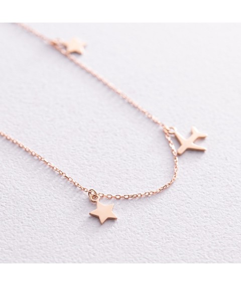 Gold bracelet "Stars and airplanes" on the ankle b05183 Onix 22