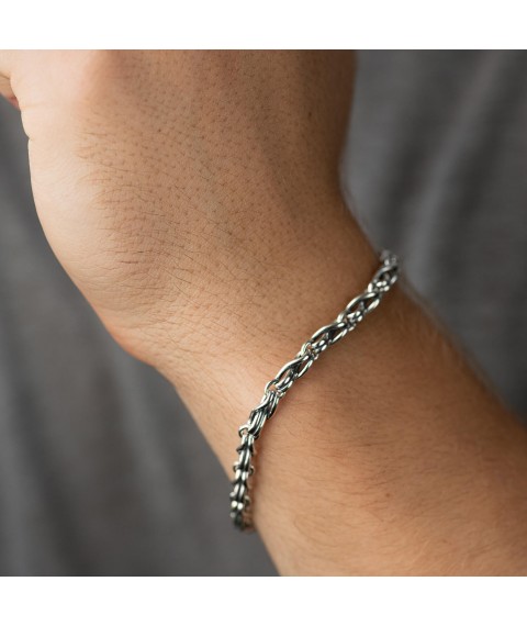 Men's silver bracelet "Infinity" 141655 Onix 23