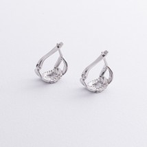 Срібні сережки "Ланцюжок" з фанітами 902-00538 Онікс