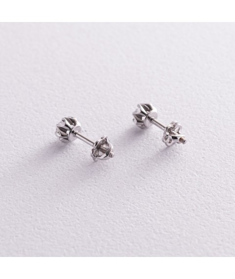 Gold earrings - studs with cubic zirconia s05980 Onyx