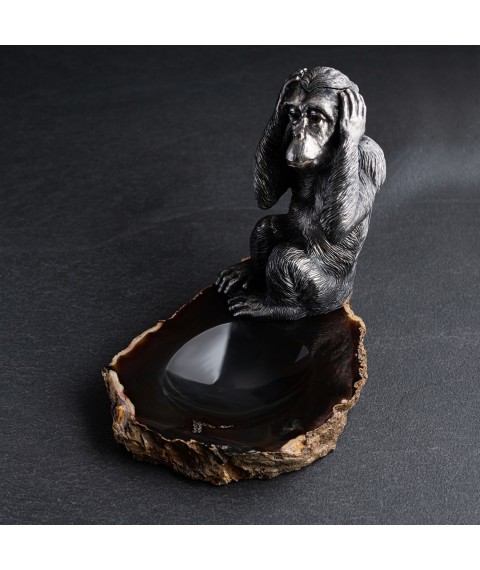 Handmade silver figure (ashtray and lighter) 23112 Onyx