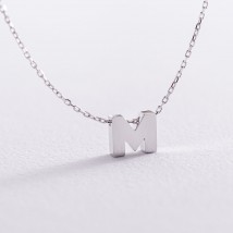 Gold necklace with the letter "M" coll01254M Onix 45