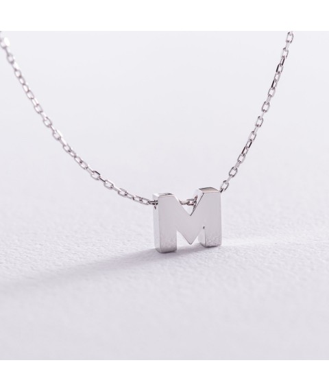 Gold necklace with the letter "M" coll01254M Onix 45