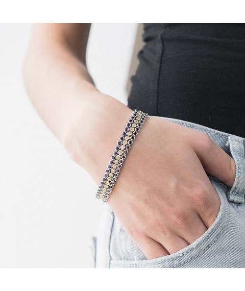 Silver bracelet with cubic zirconia 14887 Onix 19