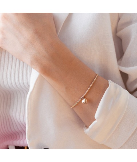 Gold bracelet "Heart" b03106 Onix 18