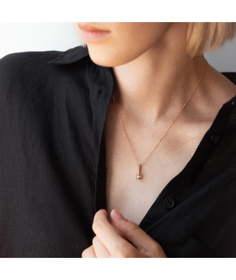 Necklace "Mace" in yellow gold kol02260 Onyx 42