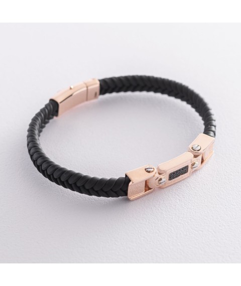 Rubber bracelet (cubic zirconia) b03994 Onix 21