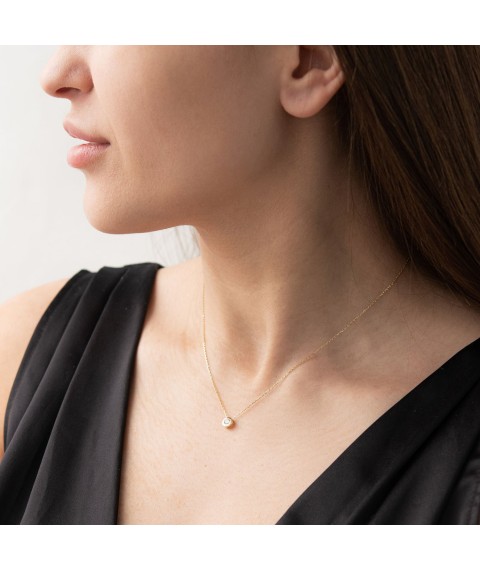 Gold necklace with cubic zirconia col01640 Onyx 44