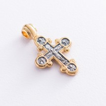 Серебряный крест "Распятие" с позолотой 132468 Онікс