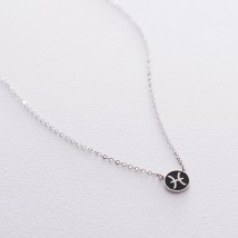 Silver necklace "Zodiac sign Pisces" 18974ribi Onix 42