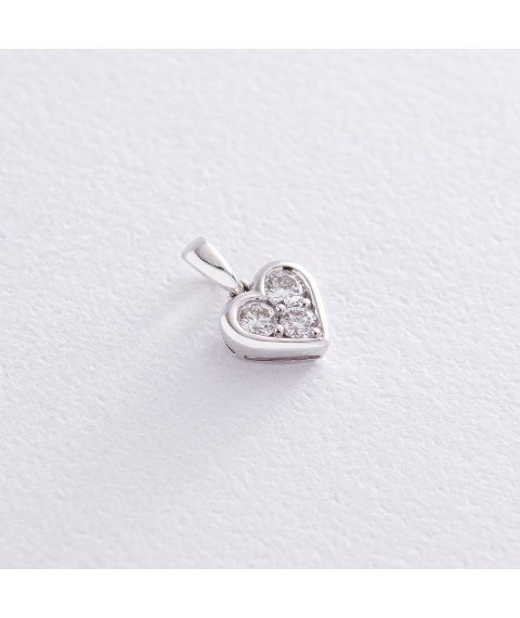 Gold pendant "Heart" with diamonds pb0174lg Onyx