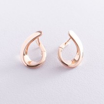 Gold earrings "Droplets" s05809 Onyx