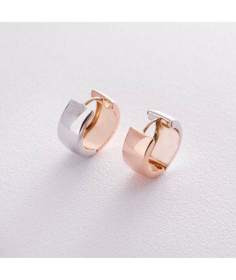 Gold earrings - rings without stones s05885 Onyx