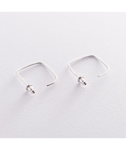 Silver earrings - studs "Aria" 122991 Onyx