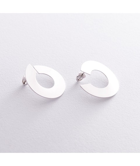 Stud earrings "Vertigo" in white gold s06679 Onyx