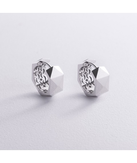 Earrings - rings "Anna-Lisa" in white gold s09008 Onyx