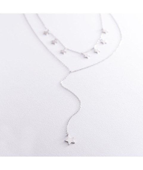 Double silver necklace "Stars" 181035 Onix 40