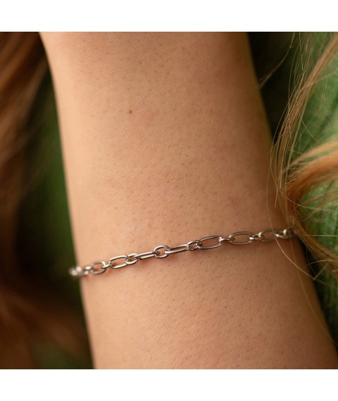 Silver bracelet "Chain" 905-01511 Onix 17