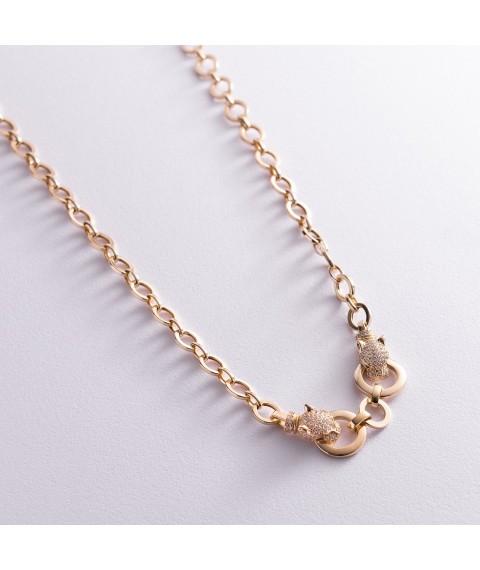 Necklace "Panther" in yellow gold (cubic zirconia) coll01969 Onix 45