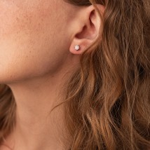 Gold earrings - studs with diamonds sb0393 Onyx