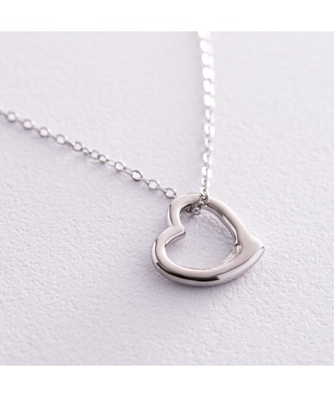 Silver necklace "Heart" 181228 Onix 47