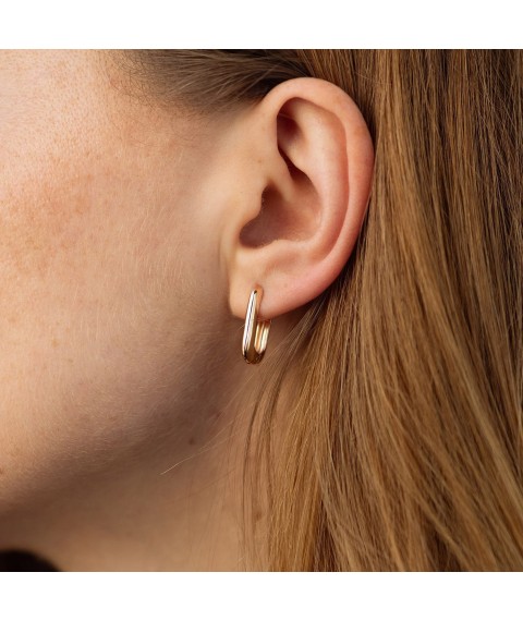 Earrings "Ethel" in red gold s08674 Onyx