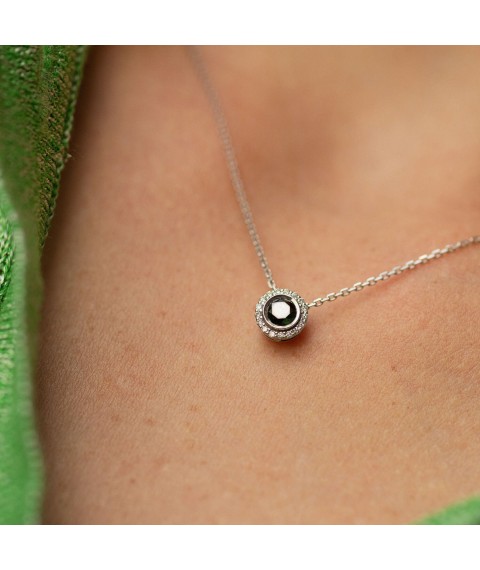Necklace with diamonds (white gold) 736151122 Onyx 45