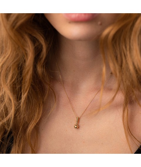 Necklace "Mace" in yellow gold kol02260 Onyx 42