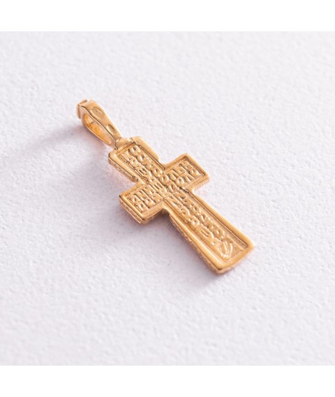 Silver Orthodox cross with gold plated 131796 Onyx