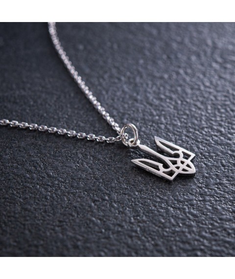 Necklace "Coat of arms of Ukraine - Trident" in silver 4056 Onix