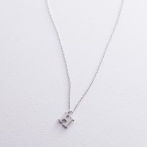 Серебряное колье с буквой Н 18620 Онікс  45