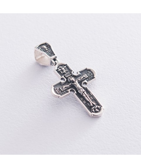 Срібний хрест "Розп'яття Христове" (чорніння) 133009 Онікс