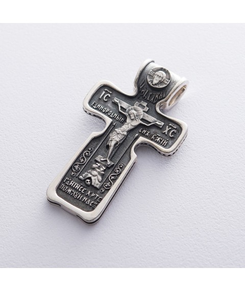 Серебряный крест с распятием (чернением) 132695 Оникс