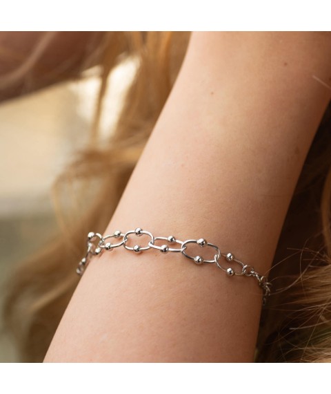 Silver bracelet "Fantasy" 141547 Onyx 16