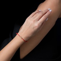 Bracelet with red thread "Infinity" b02855 Onyx