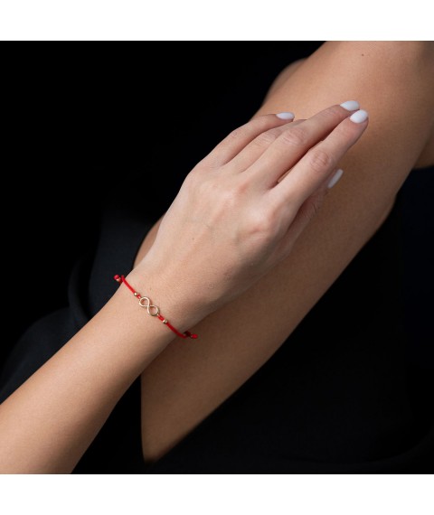 Bracelet with red thread "Infinity" b02855 Onyx