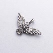 Silver pendant "Winged Eagle" 7190 Onyx