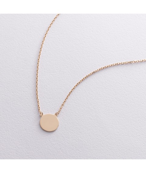 Necklace "Coin" in yellow gold (engraving possible) count02041 Onyx 45