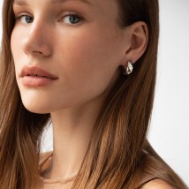 Серьги - кольца "Luisa" в белом золоте с09157 Онікс