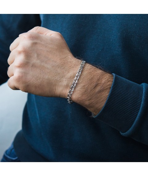 Men's silver bracelet (garibaldi 0.8 cm) ro0217413 Onix 22
