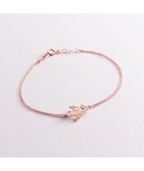 Gold bracelet "Angel" with cubic zirconia b04481 Onix 18