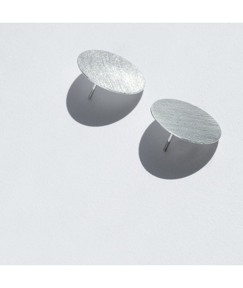 Silver earrings "Big comets" matte 122493 Onyx