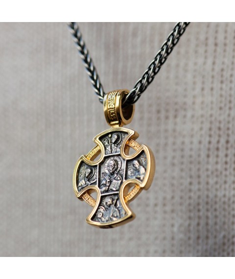 Срібний православний хрест (позолота, чорніння) 133211 Онікс