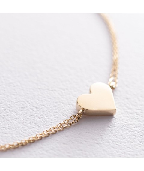 Bracelet "Heart" in yellow gold b04561 Onix 19